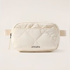 RARE!🌞; Athleta Quilted All About Shine Crossbody Belt Bag; Cream; Unisex